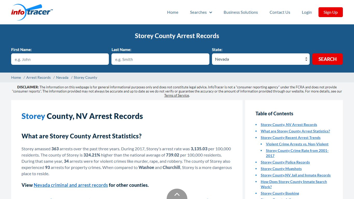 Storey County, NV Arrests, Mugshots & Jail Records - InfoTracer