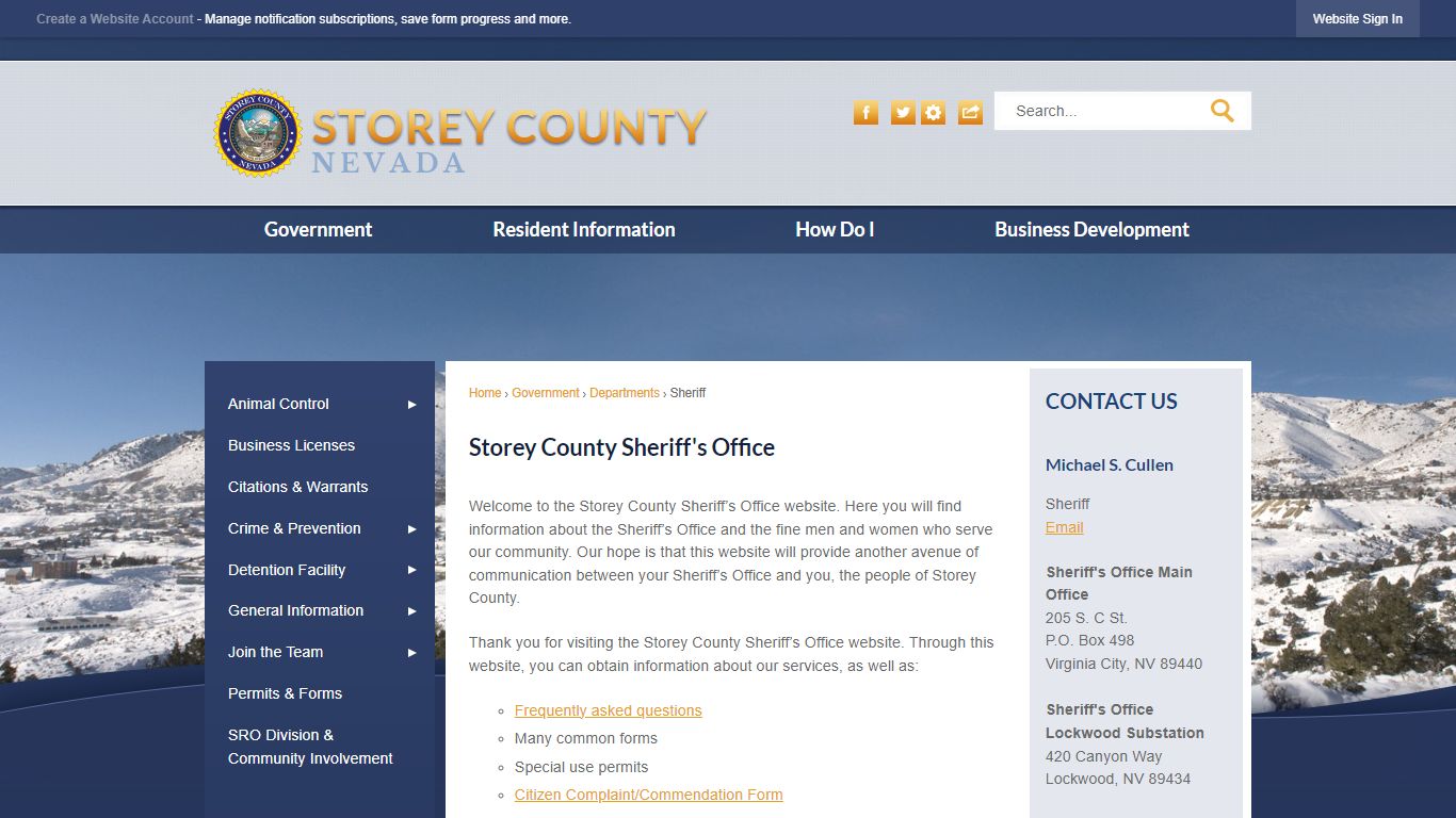 Storey County Sheriff's Office