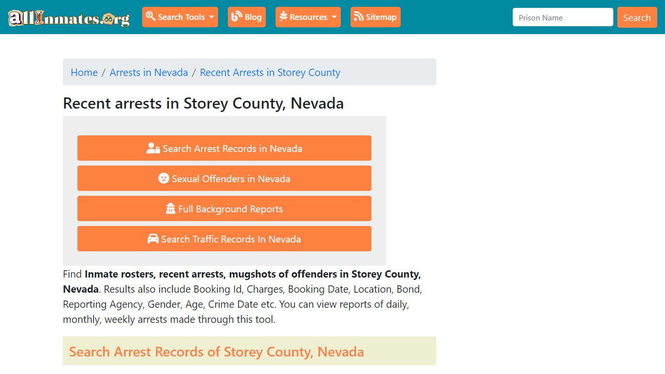 Recent arrests in Storey County, Nevada | Mugshots, Rosters, Inmates ...